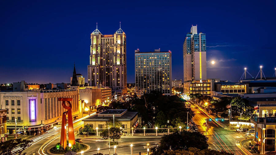 San Antonio Night Buildings Wallpaper