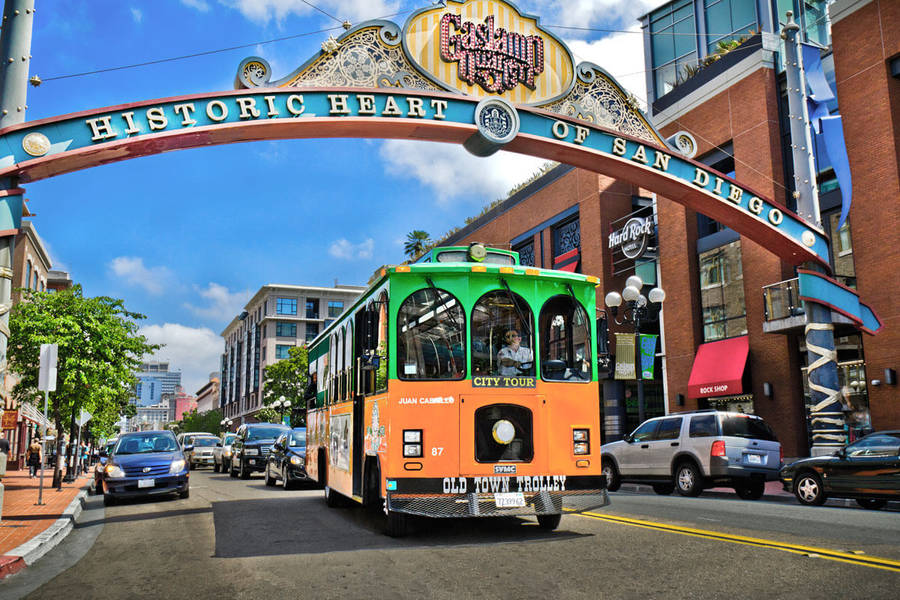 San Diego Gaslamp Quarter Welcome Arch Wallpaper