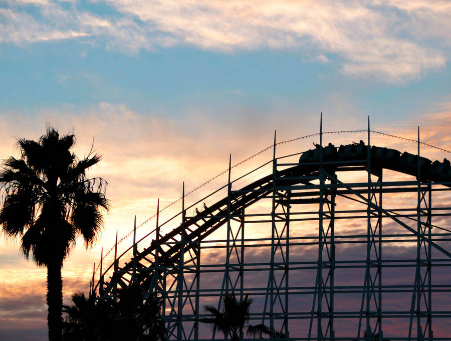 San Diego Rollercoaster Silhouette Wallpaper