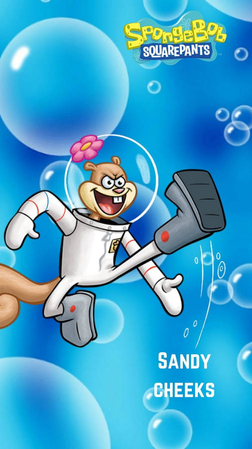 Sandy Cheeks High Kick Wallpaper