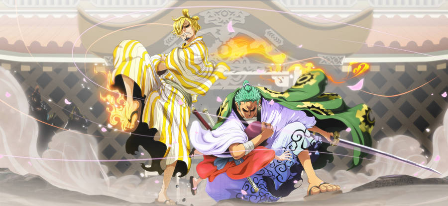 Sanji And Zoro In Kimono Wallpaper