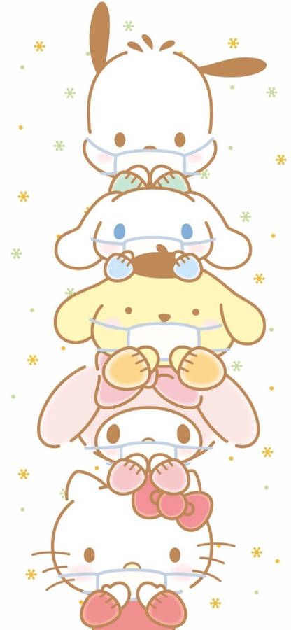 Sanrio Characters Wearing Masks Wallpaper