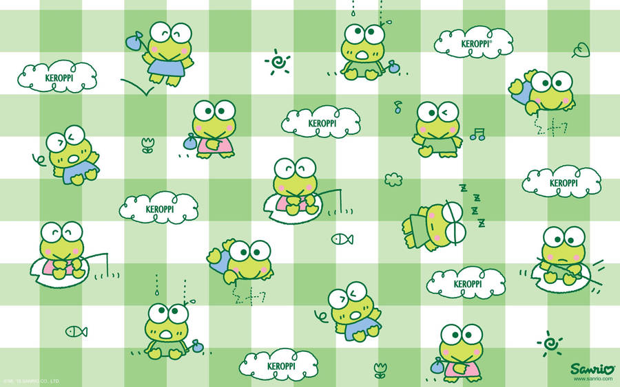 Sanrio Green And White Keroppi Wallpaper