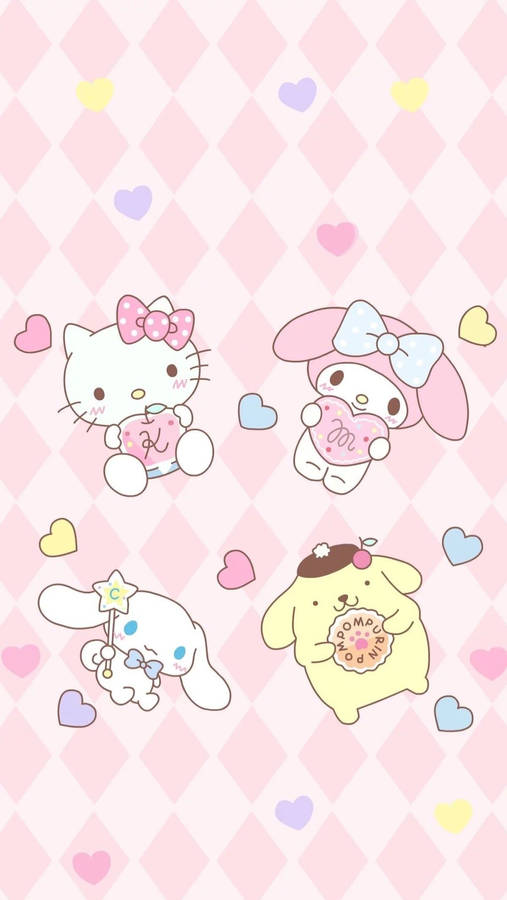 Sanrio Hello Kitty Pompompurin Kawaii Wallpaper