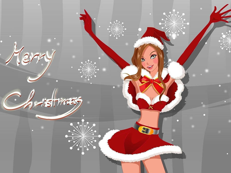 Santa Girl Christmas Laptop Wallpaper