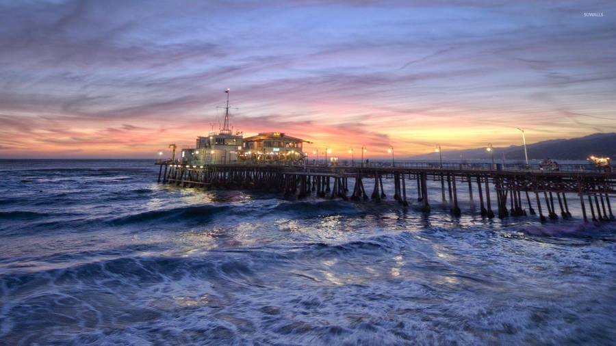 Santa Monica Big Waves Wallpaper