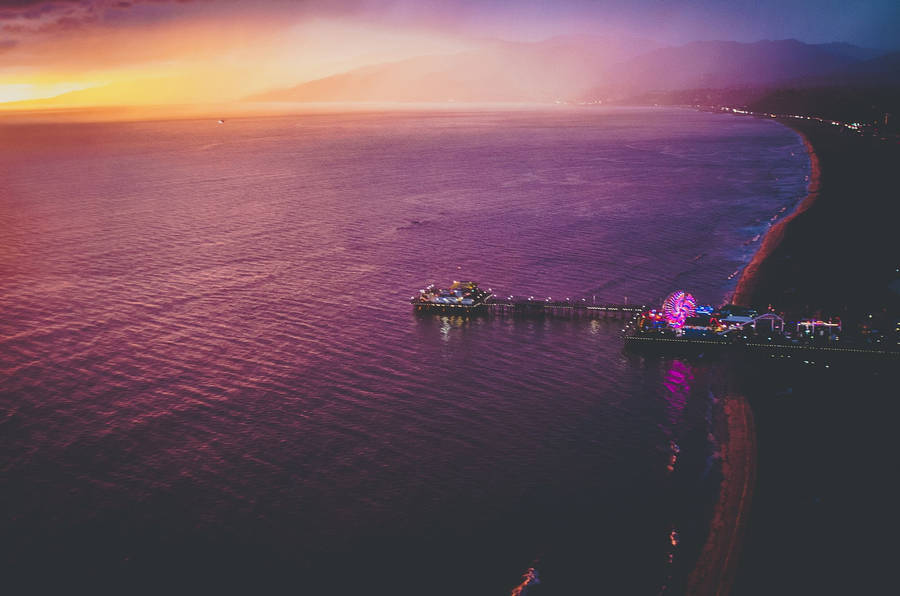 Santa Monica Purple Waters Wallpaper