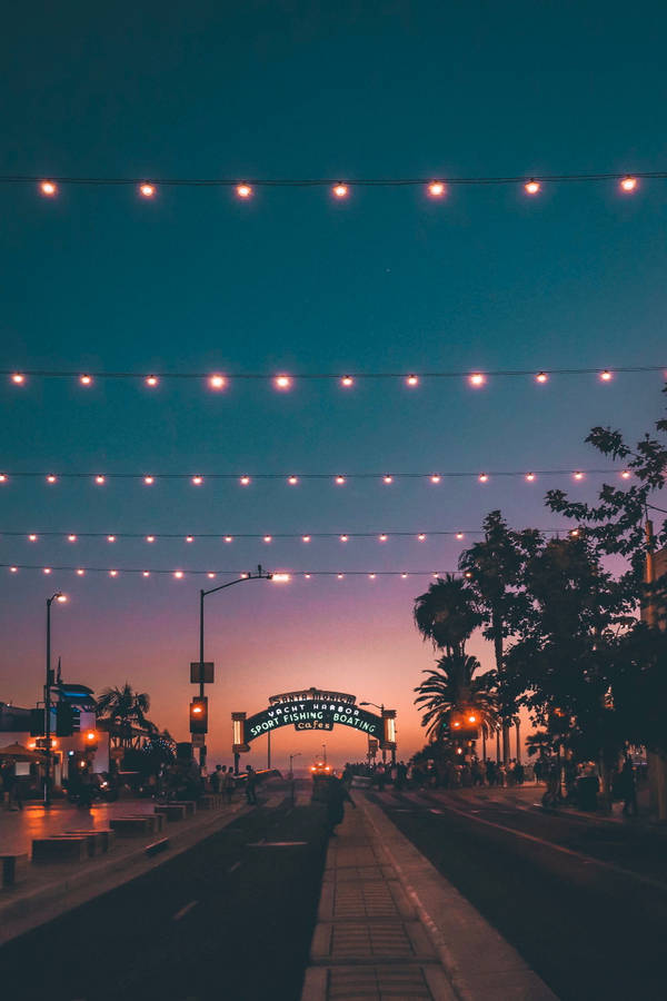 Santa Monica Street Lights Wallpaper