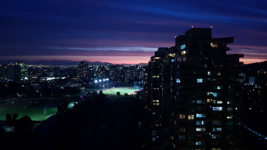 Santiago Chile After Dark Wallpaper