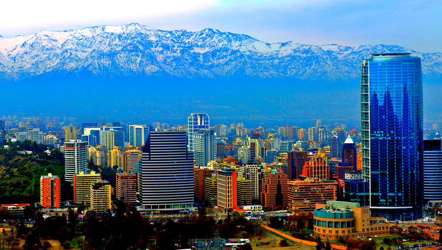 Santiago Chile Blue Aesthetic Wallpaper