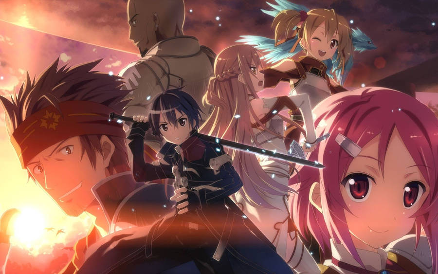 Sao Heroes On Red Sky Wallpaper