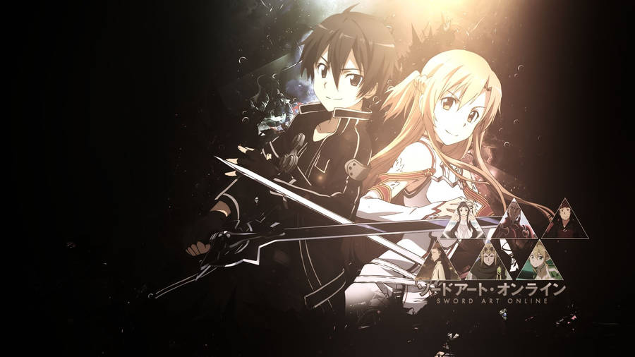 Sao Kirito And Asuna Dark Theme Wallpaper