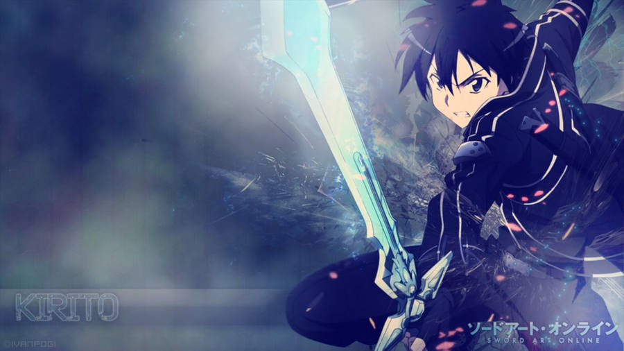 Sao Kirito Blue Sword Wallpaper