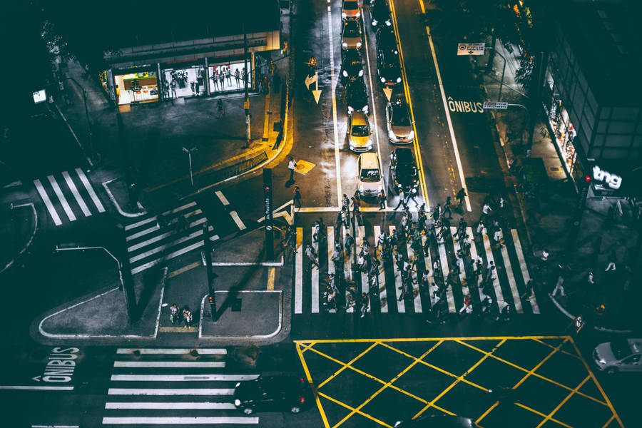 Sao Paulo Brazil Aerial Street View Wallpaper