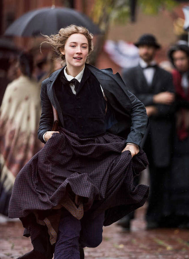 Saoirse Ronan Portraying Jo March In Little Women Wallpaper