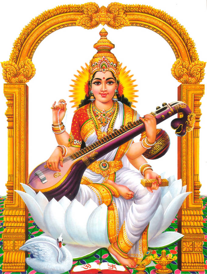 Saraswati Throne Wallpaper