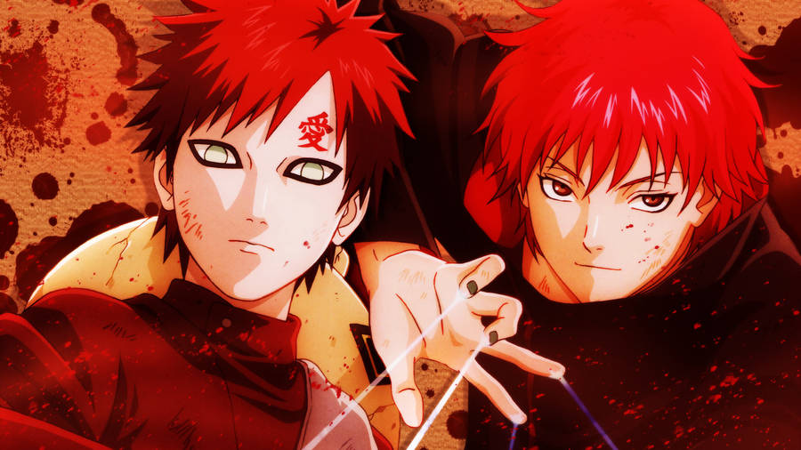 Sasori And Gaara Clash In Intense Naruto Scene Wallpaper