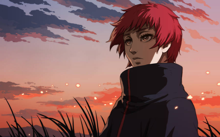 Sasori With Sunset Art Wallpaper