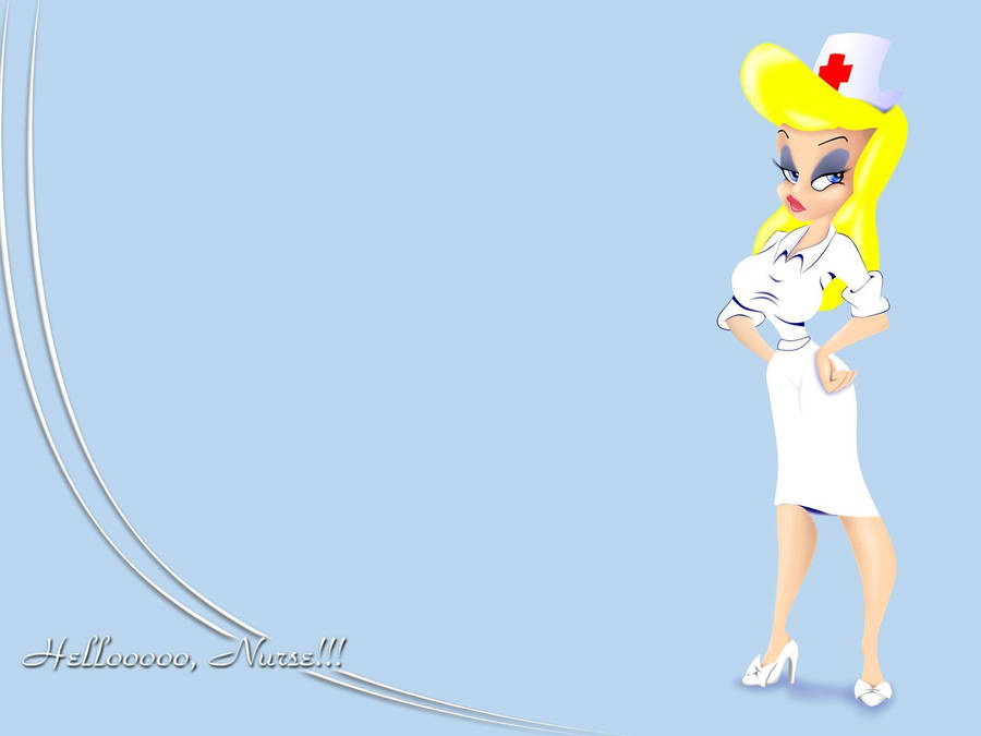 Sassy Hello Nurse Cartoon Wallpaper