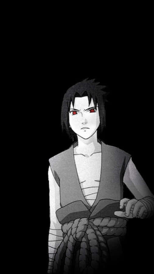 Sasuke Uchiha Monochrome Portrait Wallpaper
