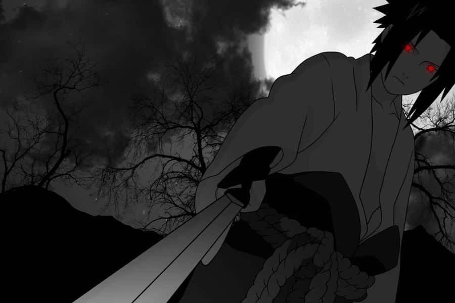 Sasuke_ Uchiha_ Nighttime_ Silhouette Wallpaper