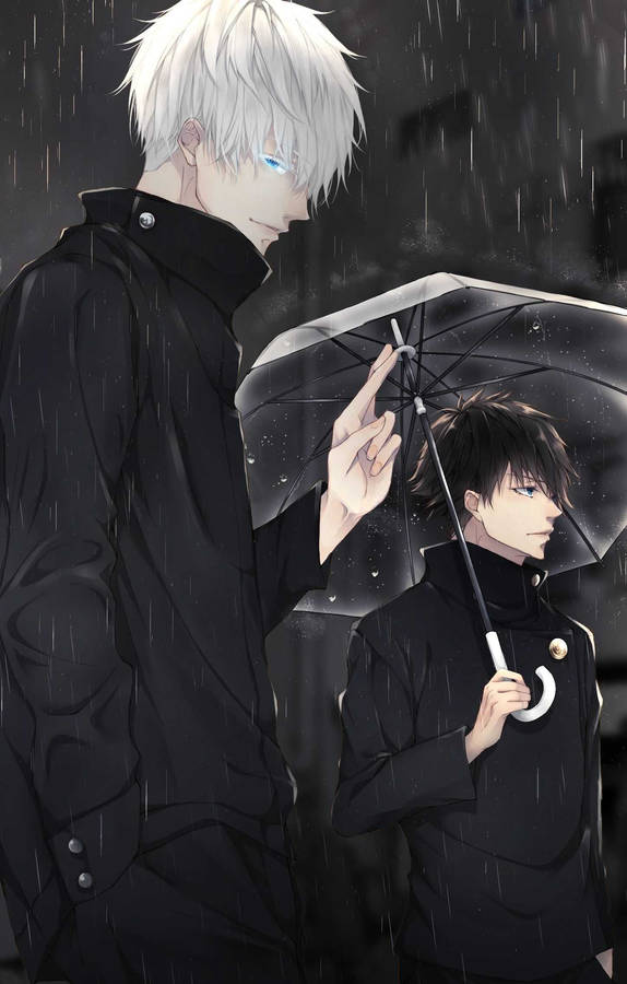 Satoru And Megumi Jujutsu Kaisen Phone Dark Raining Wallpaper