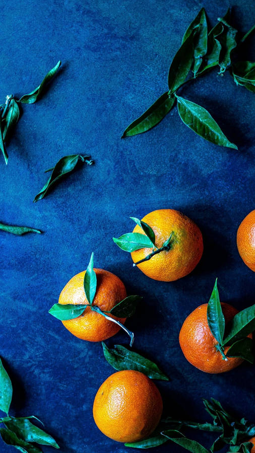 Satsuma Mandarins Wilted Leaves Wallpaper