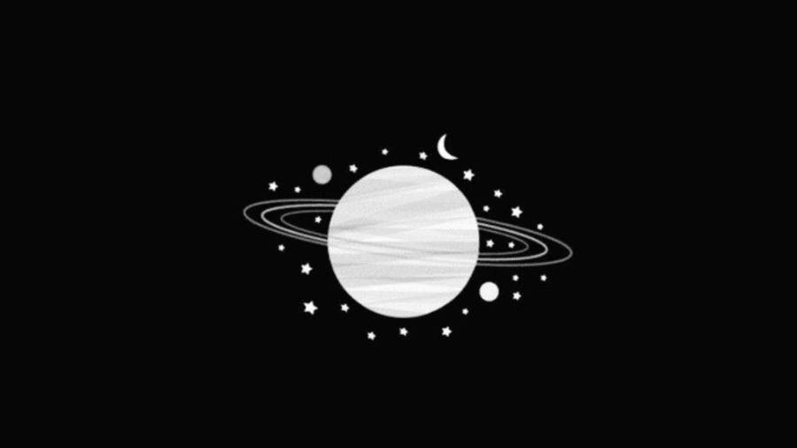 Saturn Black Aesthetic Tumblr And Laptop Wallpaper