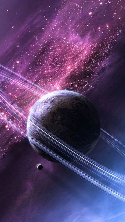 Saturn Galaxy Purple Iphone Wallpaper