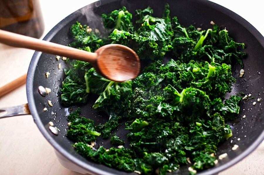 Sauteed Kale Dish Wallpaper