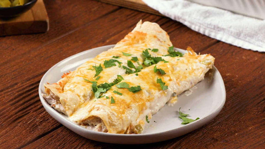 Savory Dry Enchiladas With Fresh Coriander Wallpaper