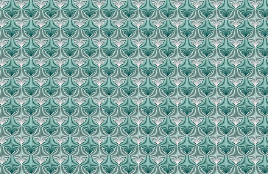 Scallops Pattern Green Aesthetic Wallpaper