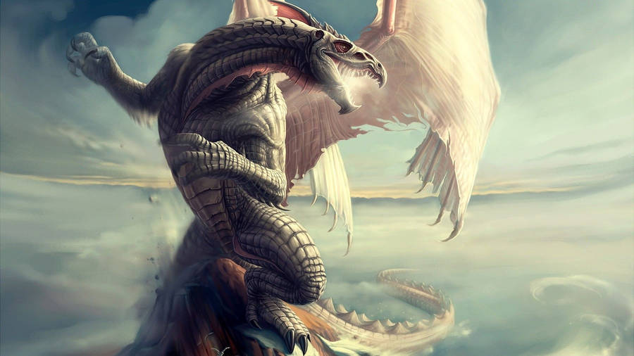 Scaly Painted Dragon Art Wallpaper