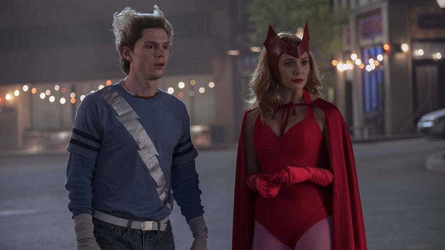 Scarlet Witch And Quicksilver In Wandavision Wallpaper