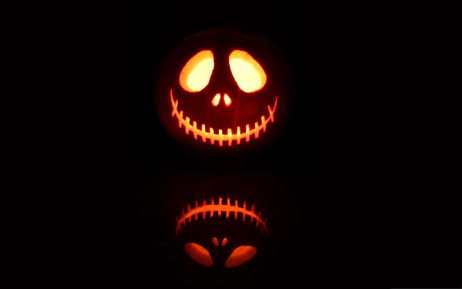 Scary Halloween Desktop Pumpkin Reflection Wallpaper