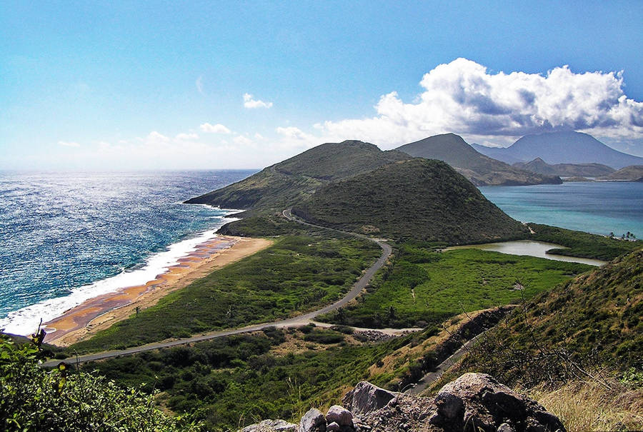 Scenic Roadway In St Kitts And Nevis Wallpaper