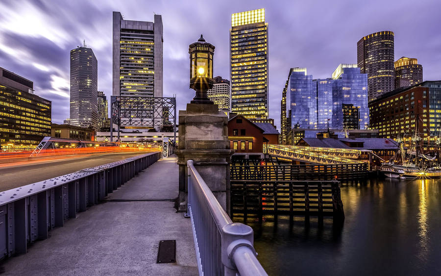 Scenic View Of Streetlamp In Boston Wallpaper