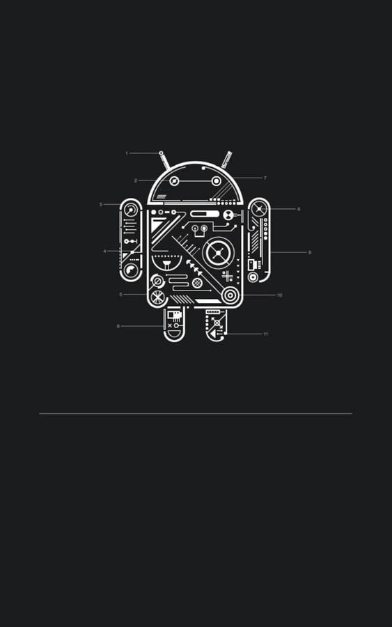 Schematic Dark Android Vector Wallpaper
