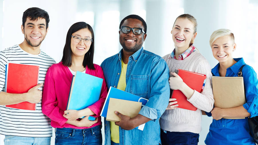 Scholar Students With Books Wallpaper