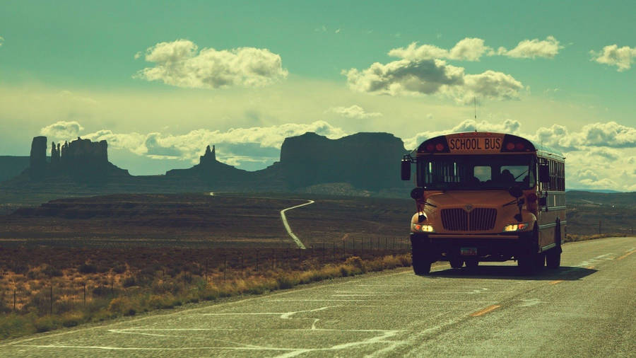 School Bus Vintage Aesthetic Pc Wallpaper