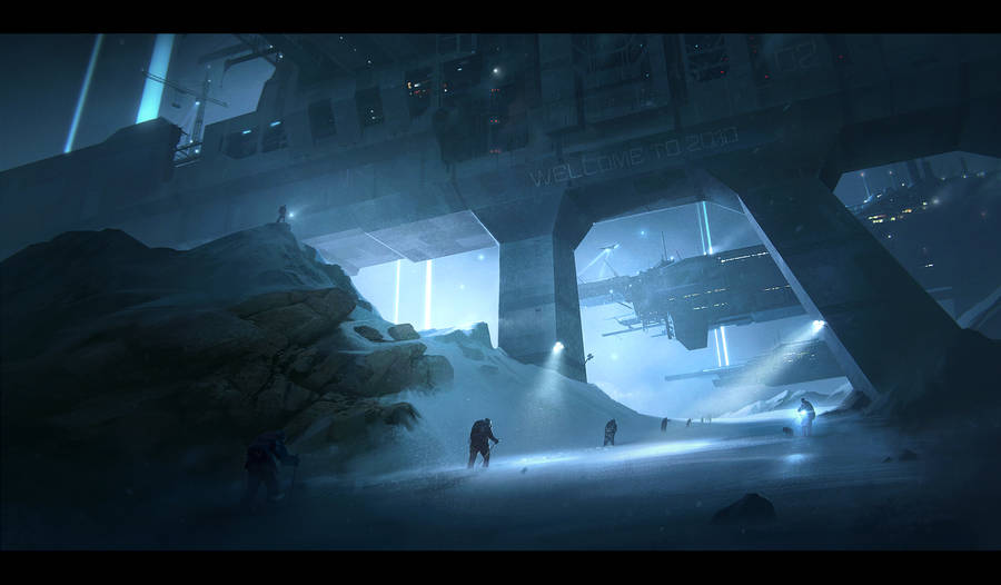 Sci-fi Landscape Snow Base Wallpaper