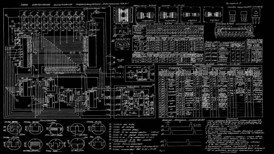 Science Desktop Pcb Blueprint Wallpaper