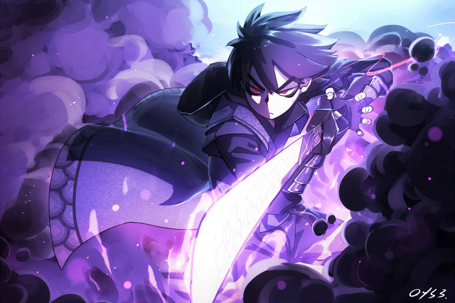 Scissor Seven Glowing Purple Katana Wallpaper