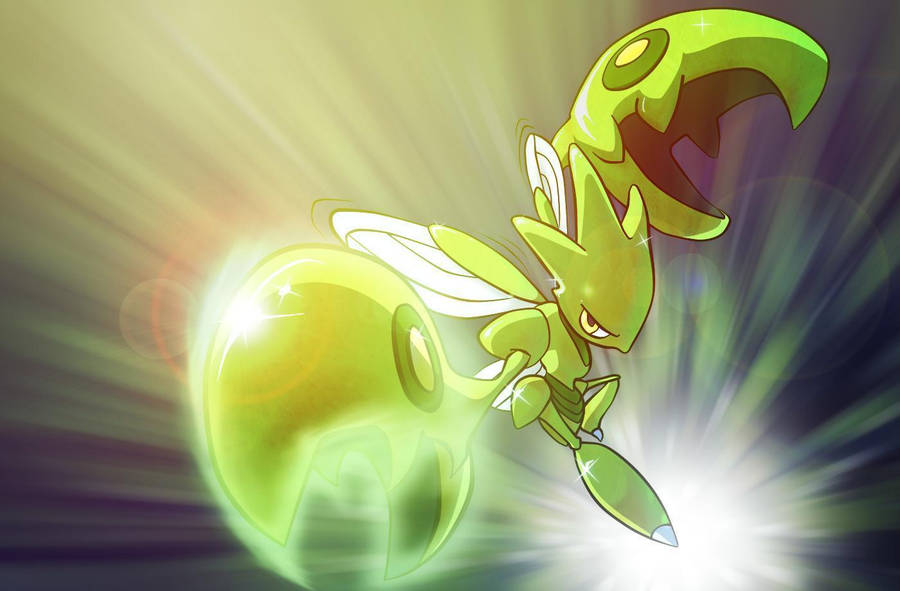 Scizor In Green Wallpaper