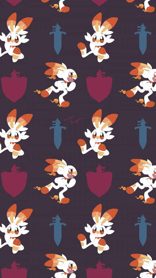 Scorbunny Cute Phone Wallpaper