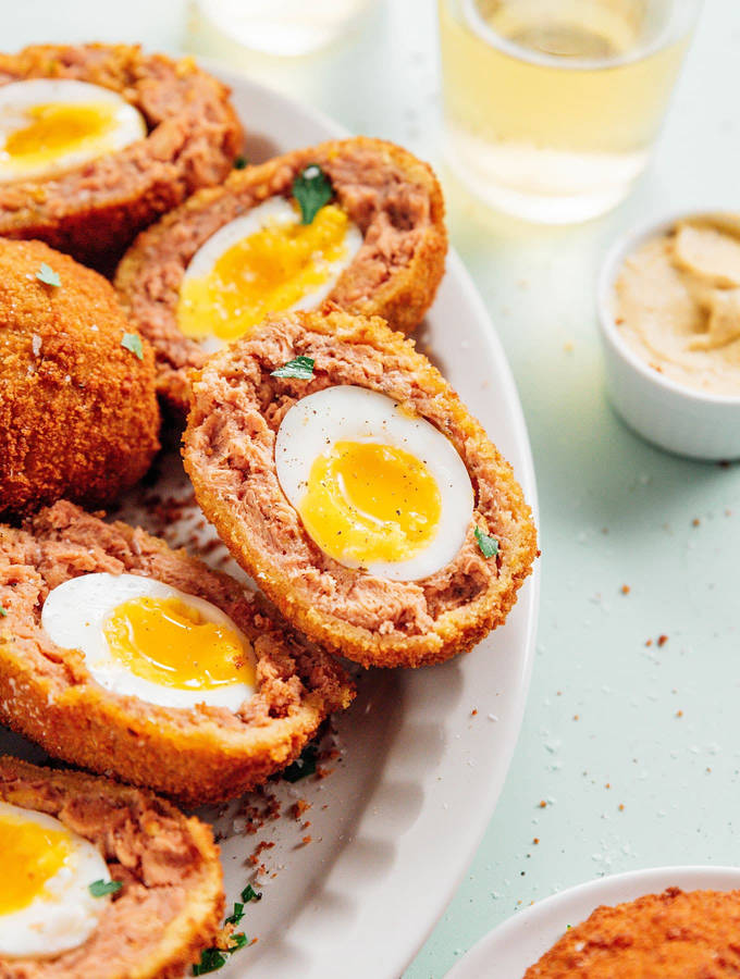 Scotch Eggs Creamy Sauce And Garnish Wallpaper