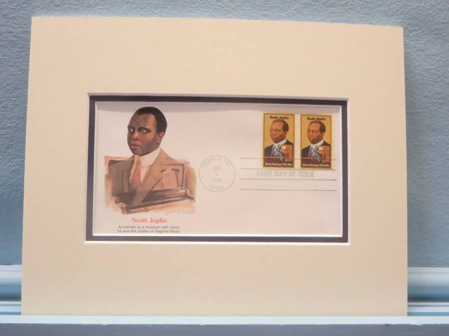 Scott Joplin Collectible Post Stamp In Frame Wallpaper