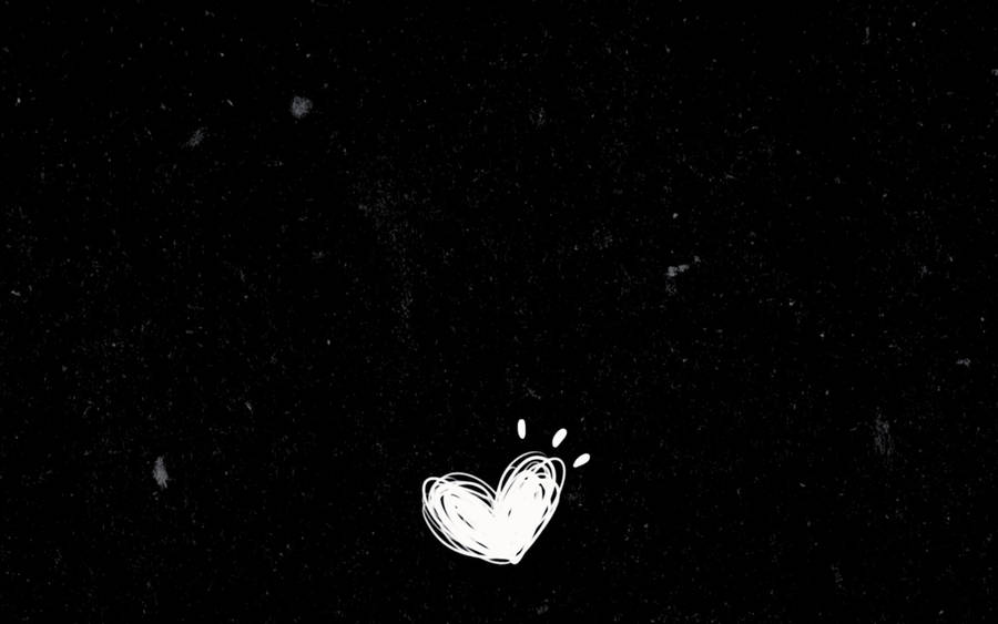 Scribbled Black And White Heart Wallpaper