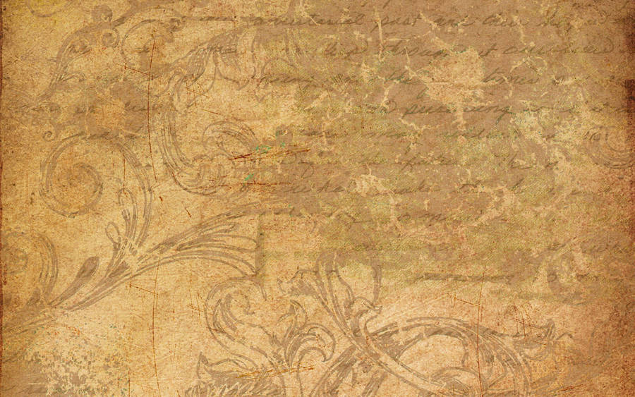 Script On Old Sepia Brown Paper Wallpaper