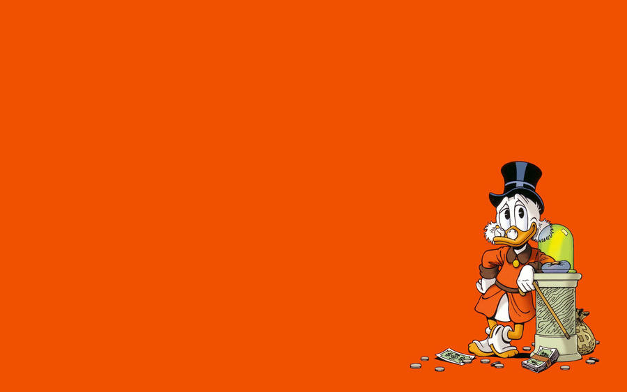 Scrooge Mcduck In Orange Wallpaper